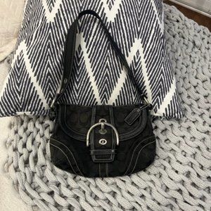 Coach Small Black with Silver Buckle Handbag Vintage